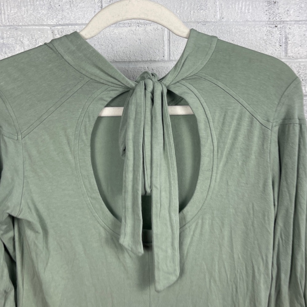 Kiya Tomlin Keyhole Back Shift Dress Womens XS Green Minimalist Quiet Luxury - Picture 4 of 8